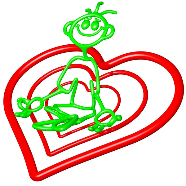 Doodle guyz corazón San Valentín — Foto de Stock