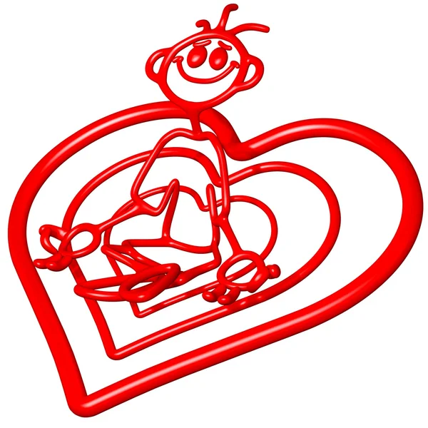 Doodle guyz corazón San Valentín — Foto de Stock