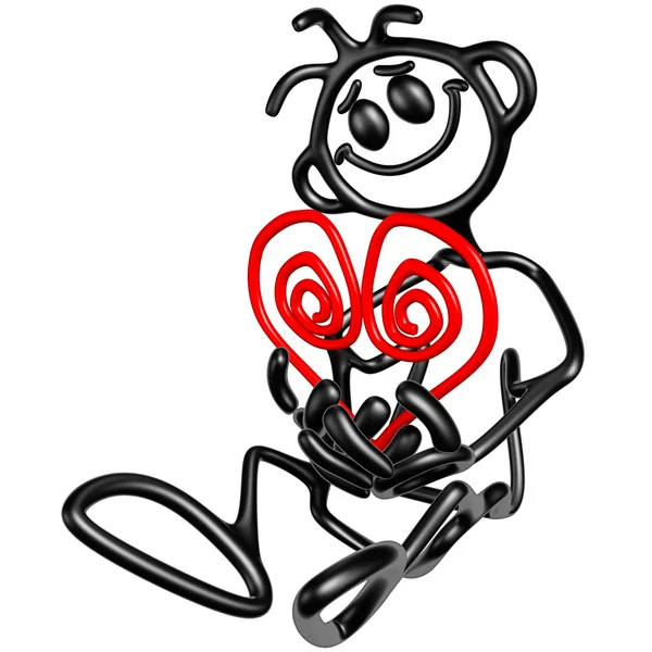 Doodle Guyz валентинка серце — стокове фото