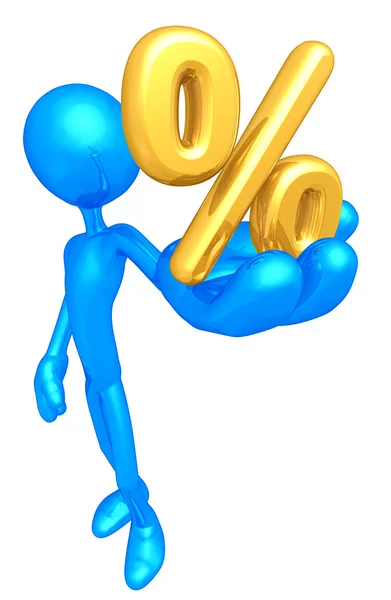 Golden Percentage — Stock Photo, Image