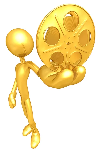 Gold Movie Film Reel — Stock Photo, Image