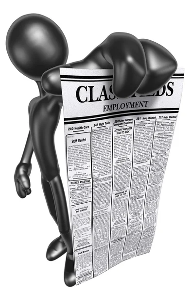 Holding Employment Classifieds — Stock Photo, Image