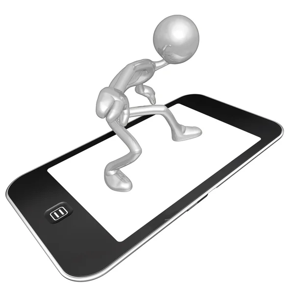 Navigare sul dispositivo mobile touch screen — Foto Stock
