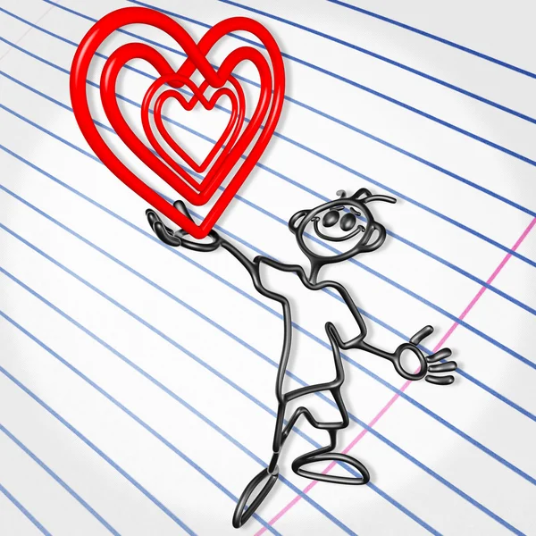 Doodle GuyZ Valentine Heart — Stock Photo, Image