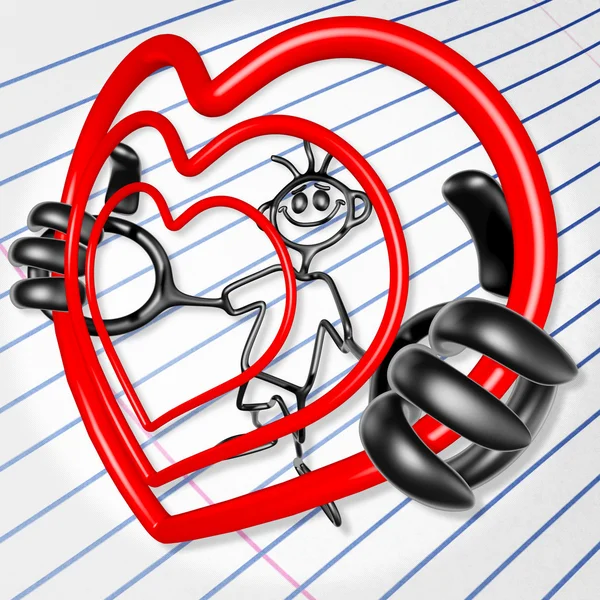 Doodle guyz valentine hart — Stockfoto