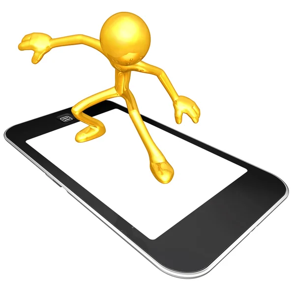 Surfing On Touch Screen Mobile Device — Stock Photo, Image