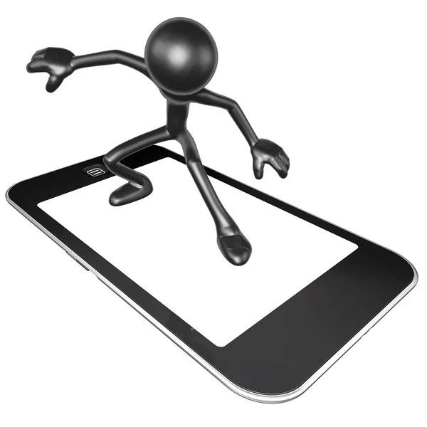 Navegar en el dispositivo móvil de pantalla táctil — Foto de Stock