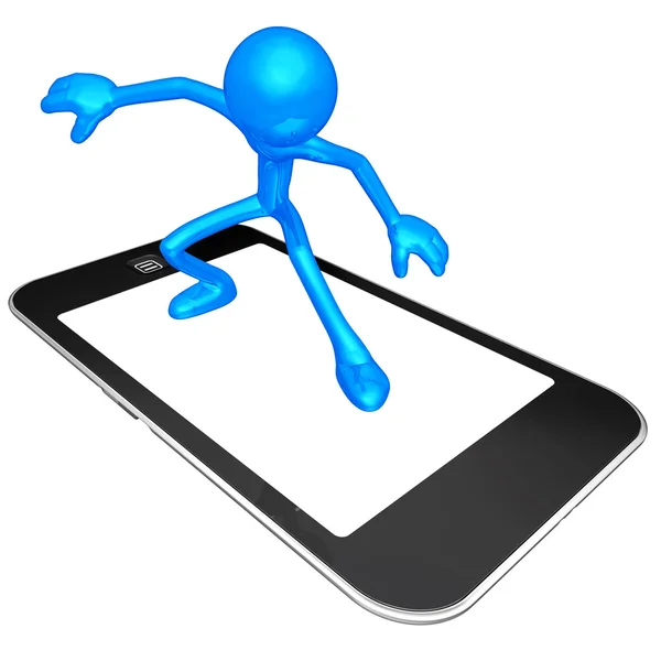 Surfing On Touch Screen Mobile Device — Stock Photo, Image