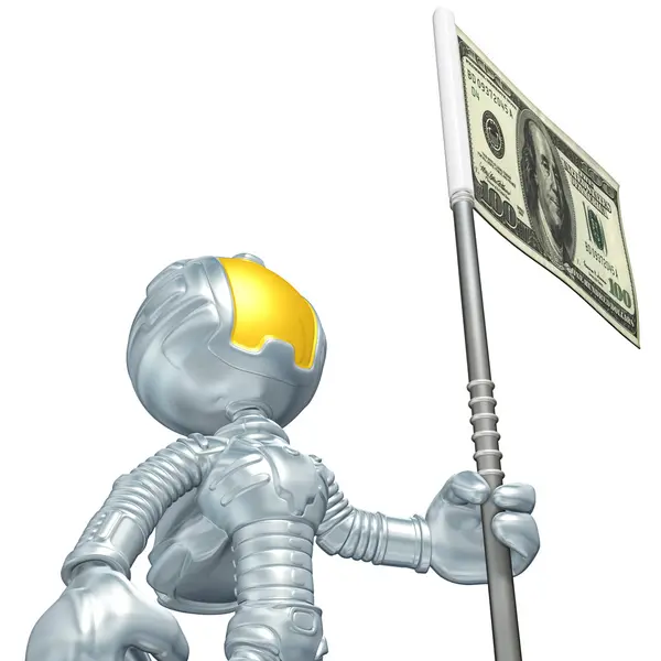 Mini űrhajós pénzt zászló Stock Kép