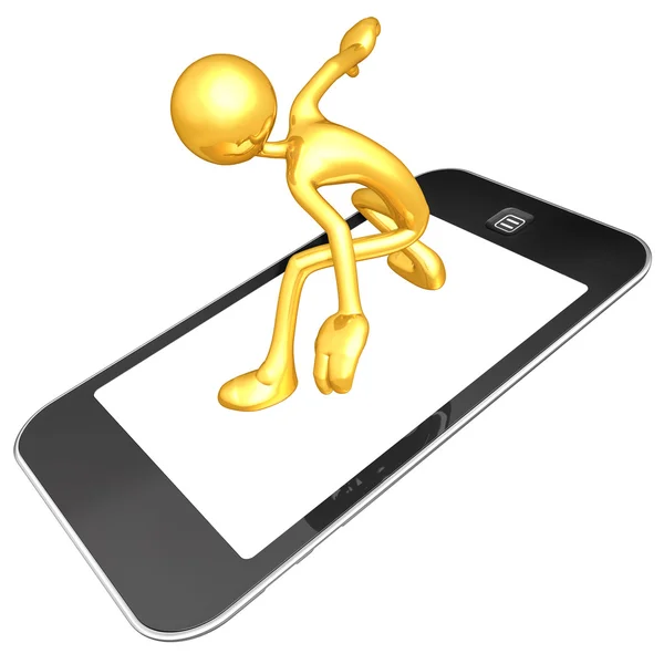 Surfing On Touch Screen Mobile Device Stock Photo