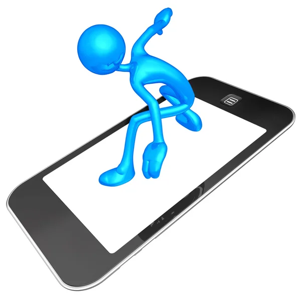 Surfing On Touch Screen Mobile Device Stock Image