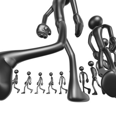 bir daire içinde yürüyüş