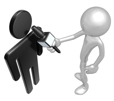 Haber muhabiri mikrofon ile