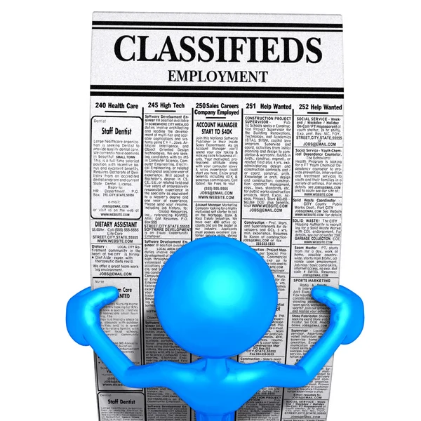 Lezen van werkgelegenheid classifieds — Stockfoto