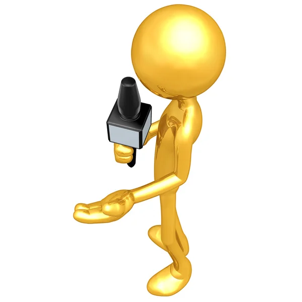 News Reporter With Microphone — Stock Photo, Image