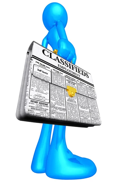 Employment Classifieds Briefcase — Stock Photo, Image