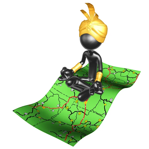Djinn On Road Map — Stock Photo, Image