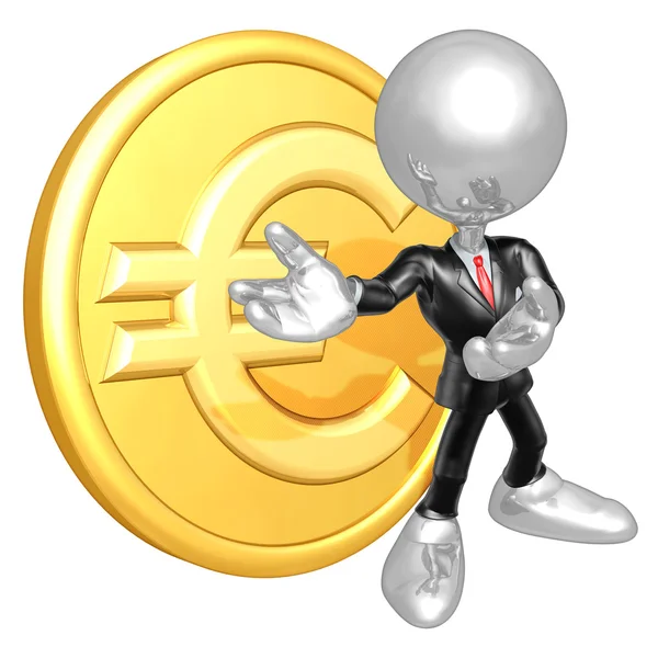 Mini o.g. zakenman met gouden munten — Stockfoto
