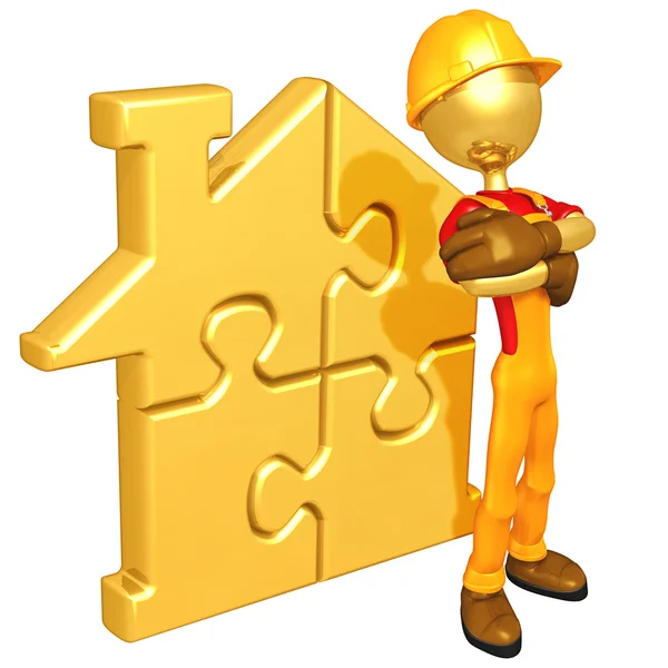 Gold Home Puzzle — Stock Photo, Image