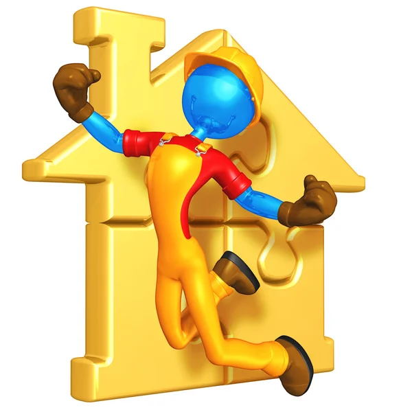 Gold Home Puzzle — Stockfoto