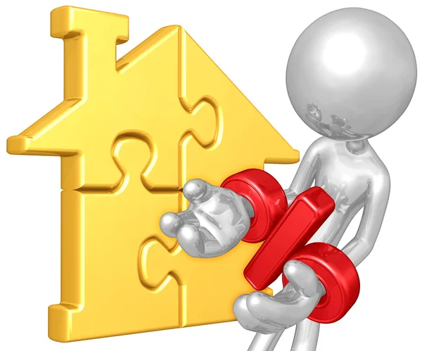 Golden Home Puzzle Percentage Problem — Stock Photo, Image