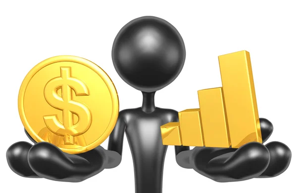 Gold Coin and Bar Graph — Stock Photo, Image