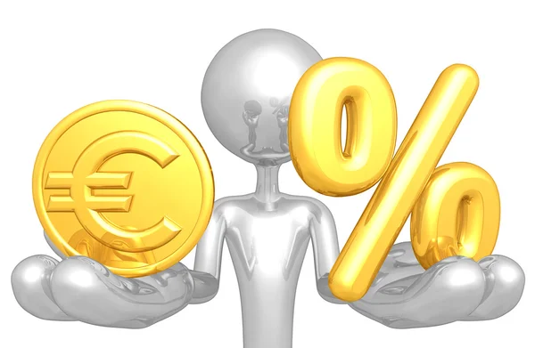 Gold Coin And Percentage — Stock Photo, Image
