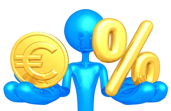 Gold Coin And Percentage — Stock Photo, Image