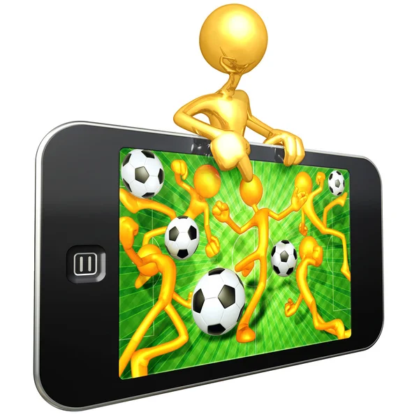 Football match on touch screen Stock Picture