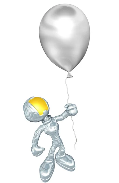 Mini astronauta z balonem — Zdjęcie stockowe