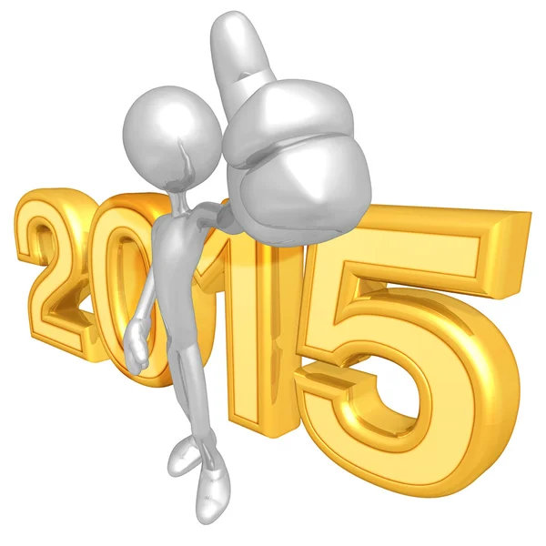 Happy new year golden 2015 — Stock Photo, Image