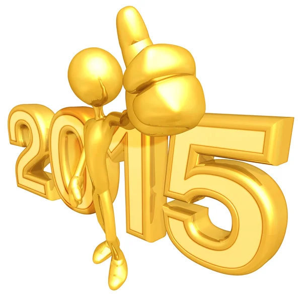 Felice anno nuovo d'oro 2015 — Foto Stock