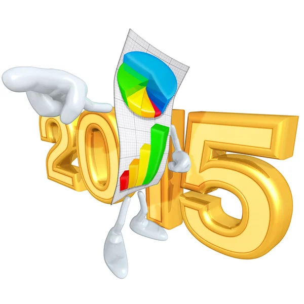 Happy new year golden 2015 — Stock Photo, Image