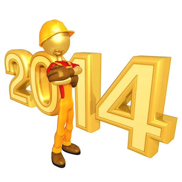 New Year 2014 Gold — Stock Photo, Image