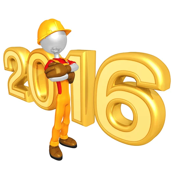 Happy new year golden 2016 — Stock Photo, Image