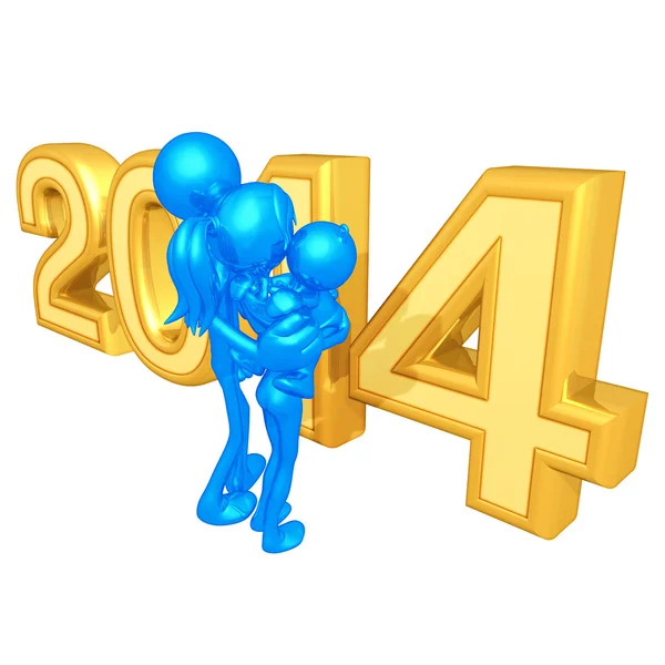 Neujahr 2014 Gold — Stockfoto