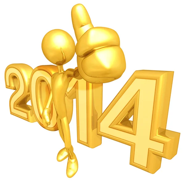 Anno nuovo 2014 Oro Foto Stock