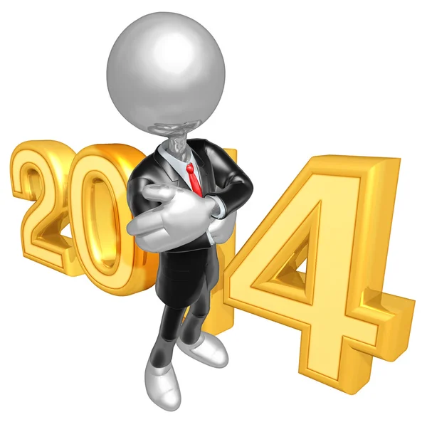 New jaar 2014 gold — Stockfoto