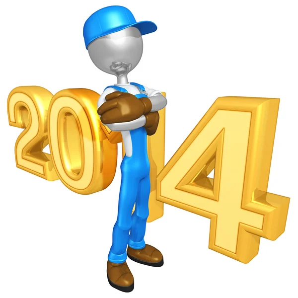 Nový rok 2014 zlato — Stock fotografie