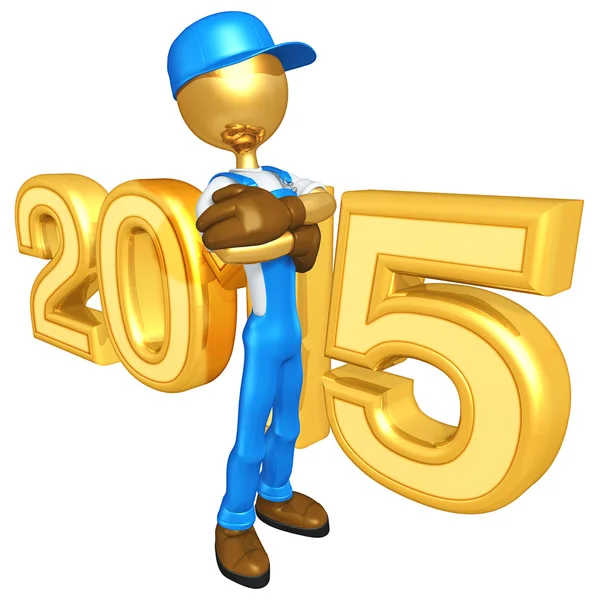 Felice anno nuovo d'oro 2015 — Foto Stock