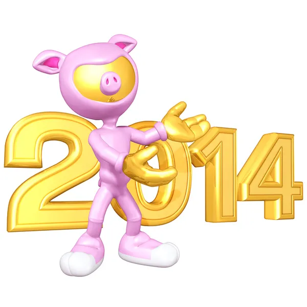 New Year 2014 Gold — Stock Photo, Image