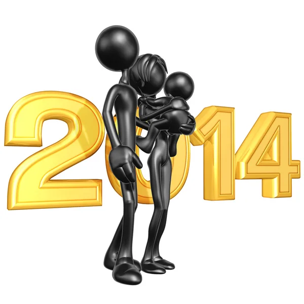 New Year 2014 Gold — Stock Photo, Image