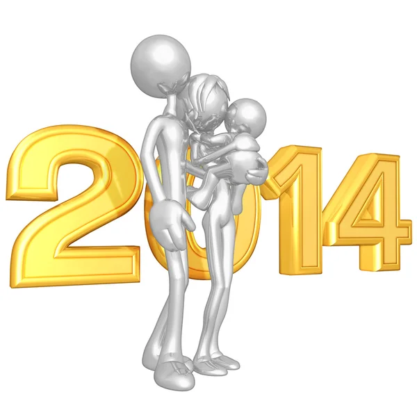 Yeni yıl 2014 altın — Stok fotoğraf