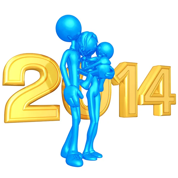 New Year 2014 Gold — Stock Photo, Image