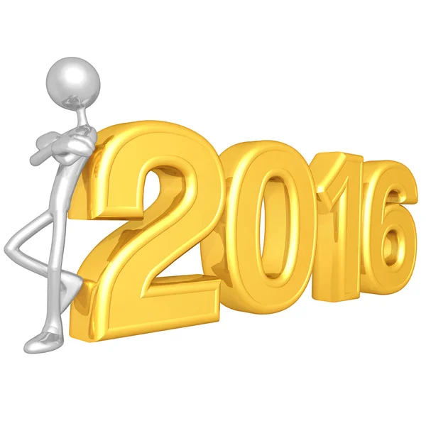 Felice anno nuovo d'oro 2016 — Foto Stock