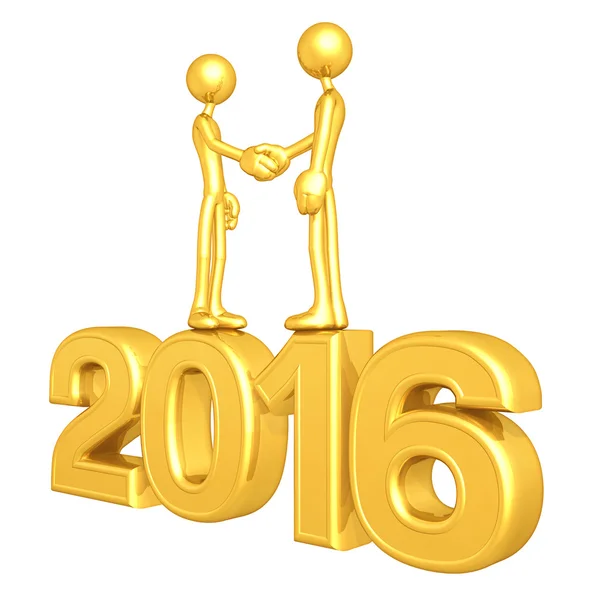 Happy new year golden 2016 — Stock Photo, Image