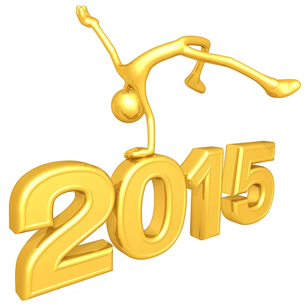 Felice anno nuovo d'oro 2015 — Foto Stock