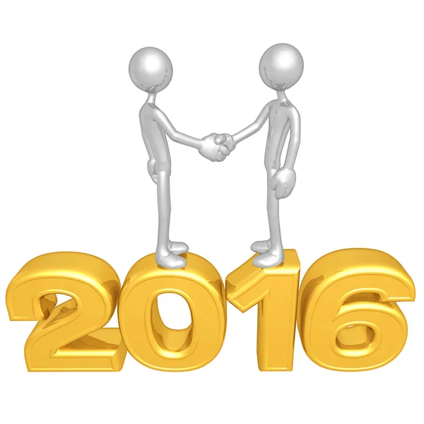 Boldog új évet arany 2016 Stock Kép