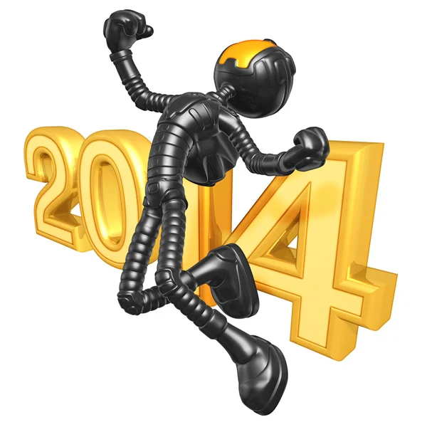 Nuovo Anno 2014 Robot d'oro — Foto Stock