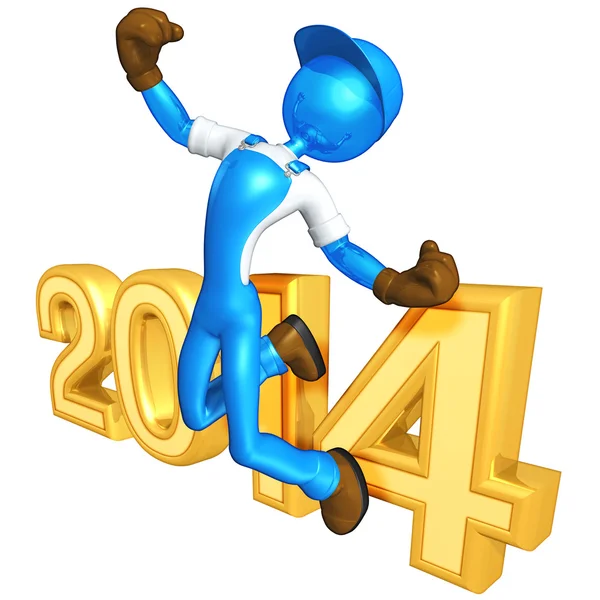 Nový rok 2014 zlata konstruktor — Stock fotografie